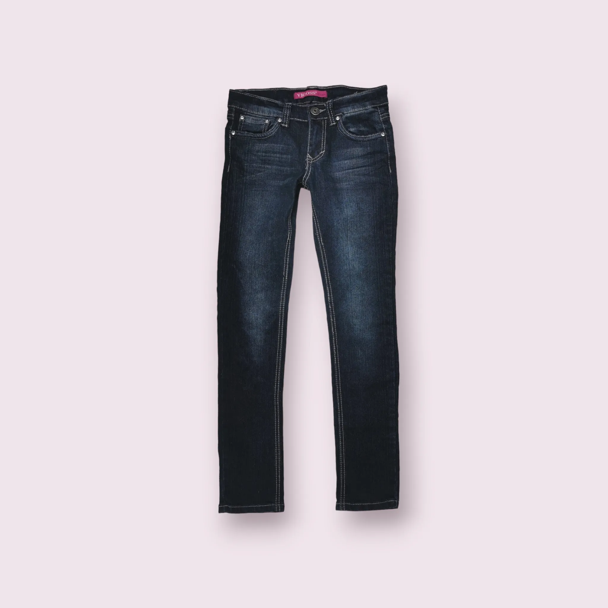 GIRL SIZE 10 YEARS - VIGOSS, Straight Leg, Dark wash Jeans NWOT B55