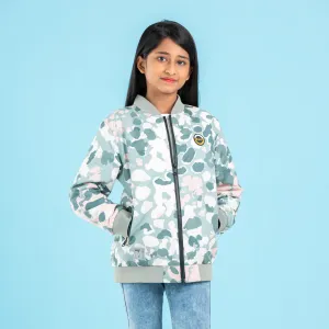 Girls Bomber- Green/White Aop