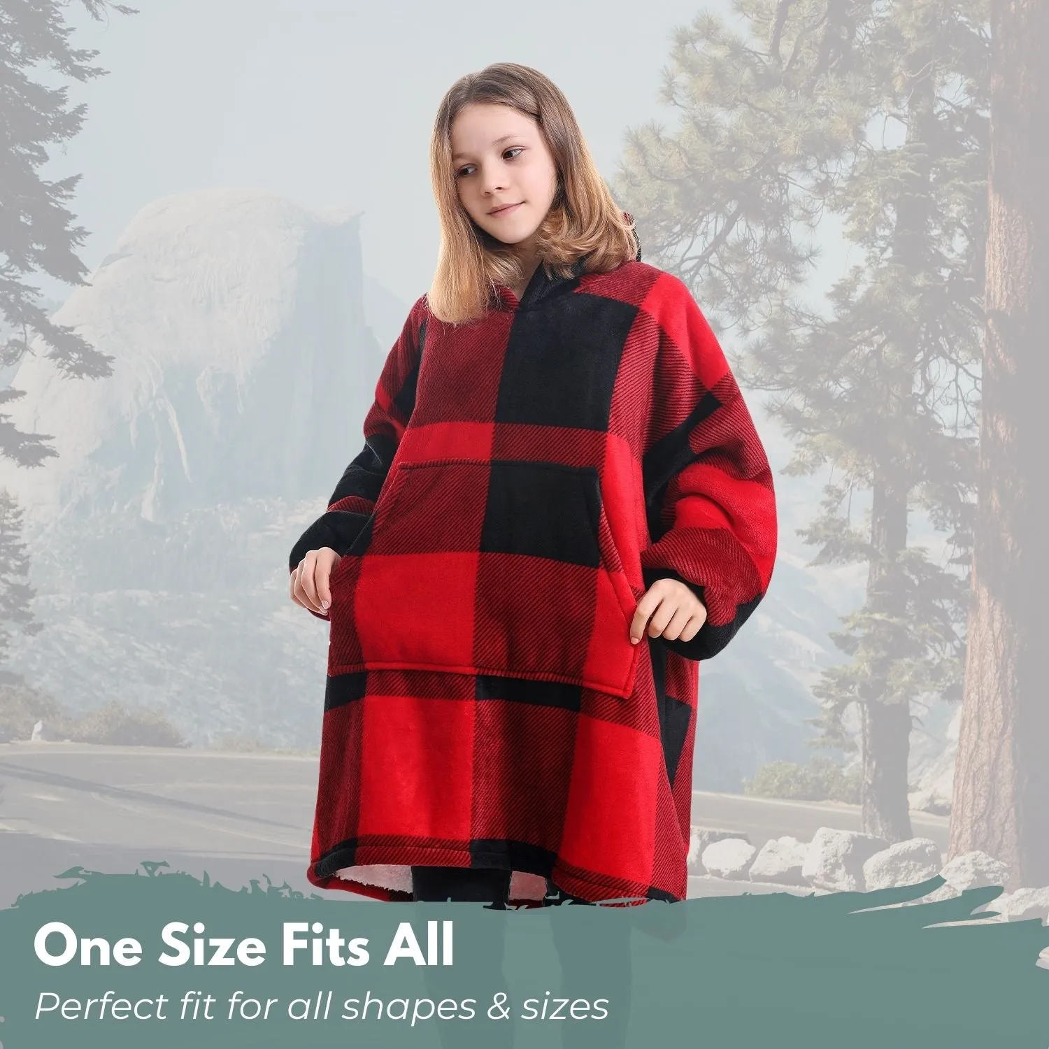 GOMINIMO Hoodie Blanket Kids Large Lattice