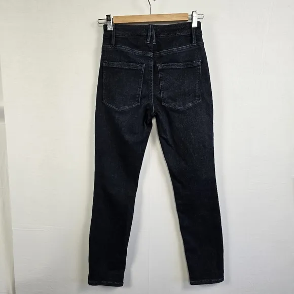 Good American Always Fits Ankle Skinny Jeans Deep Blue 002 Size 00-4