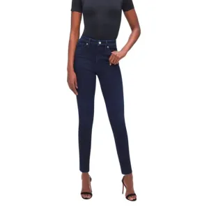 Good American Always Fits Ankle Skinny Jeans Deep Blue 002 Size 00-4