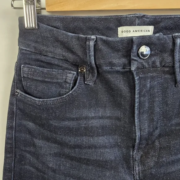Good American Always Fits Ankle Skinny Jeans Deep Blue 002 Size 00-4