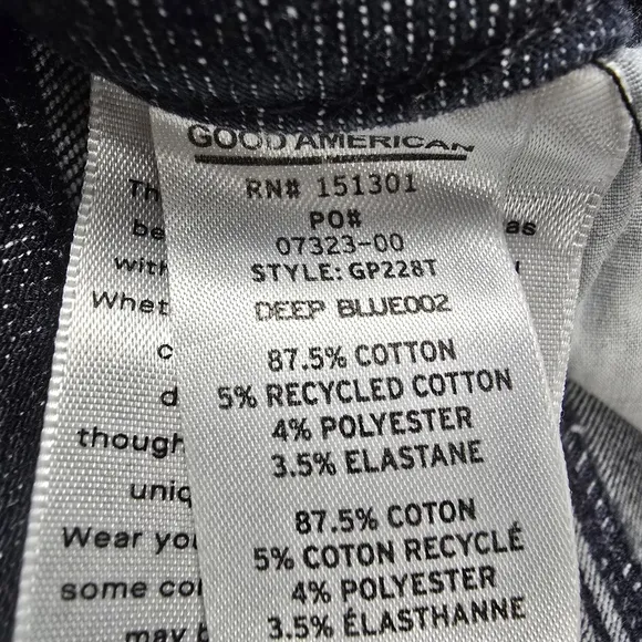 Good American Always Fits Ankle Skinny Jeans Deep Blue 002 Size 00-4