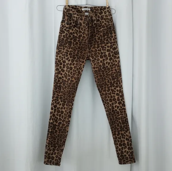 Good American Cheetah Print High-rise Skinny Jeans Size 26