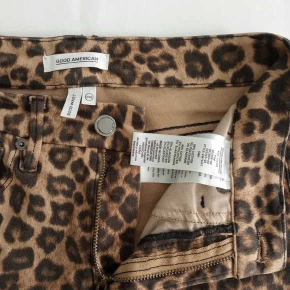 Good American Cheetah Print High-rise Skinny Jeans Size 26