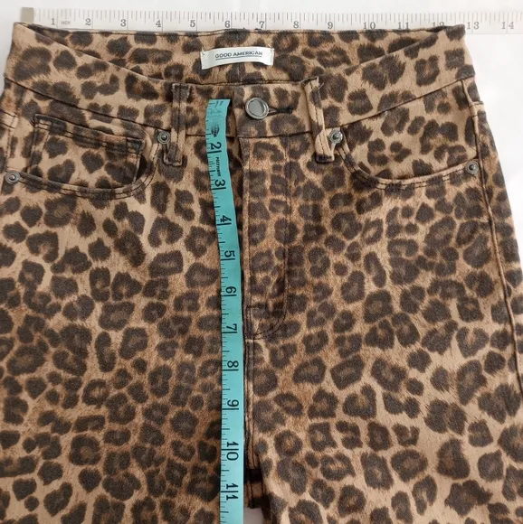 Good American Cheetah Print High-rise Skinny Jeans Size 26