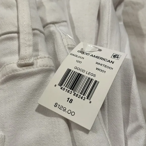 Good American Good Legs Jeans in white size 18 super stretch NWT DDD
