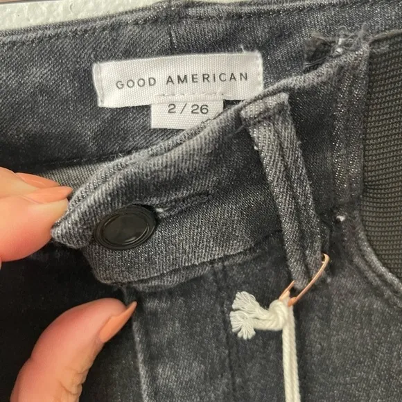 Good American Good Skinny Jeans High Rise Maternity  GPSK419TFM Black Sz 2/26