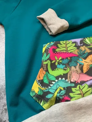 Green Dinosaur Hoodie - Age 8