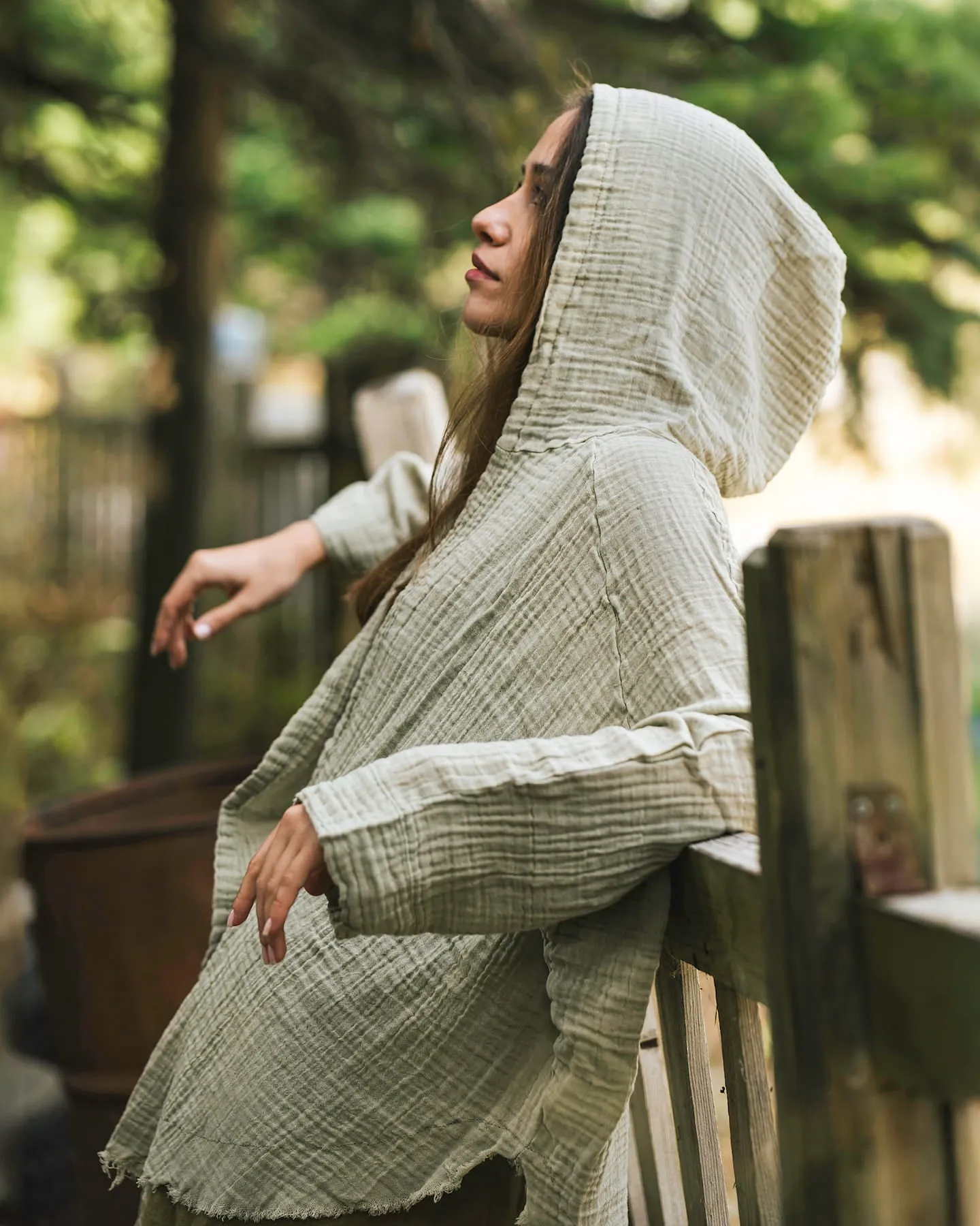 Green Kimono Hoodie