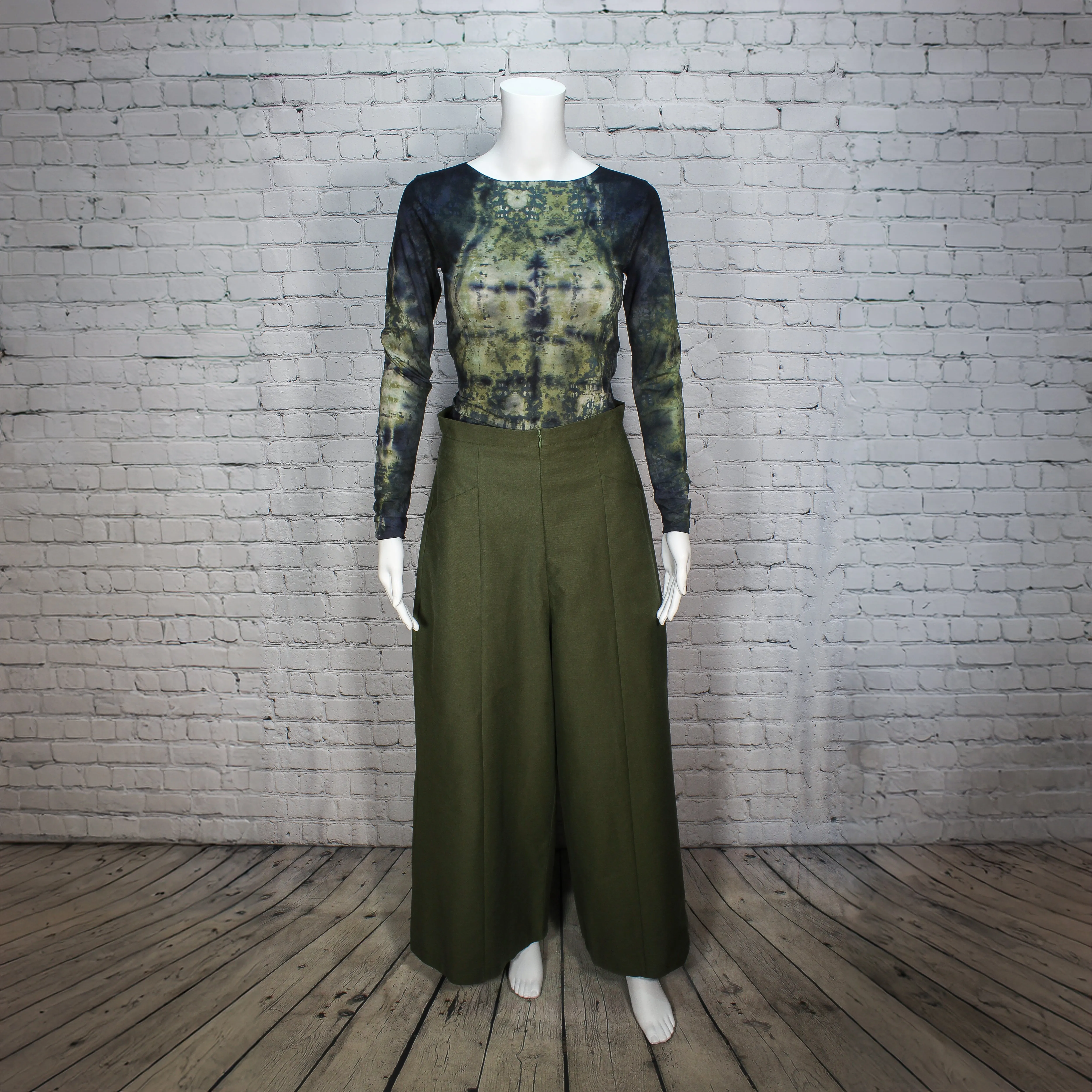 Grid Iron Pants in Olive Twill by Kim Schalk