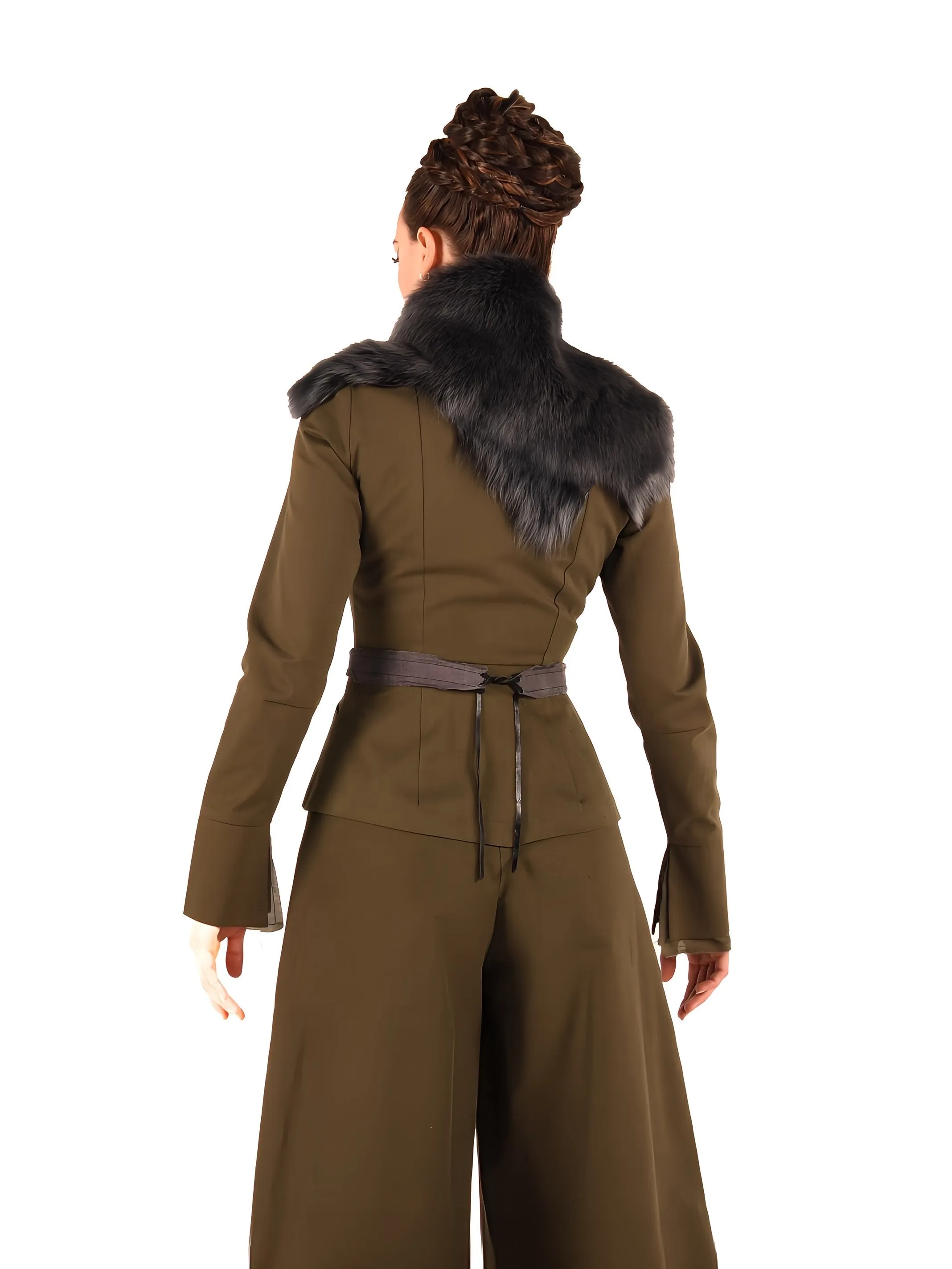 Grid Iron Pants in Olive Twill by Kim Schalk