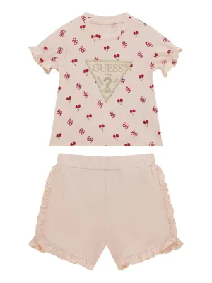Guess Baby Girls Short Sleeve T-Shirt and Shorts Set