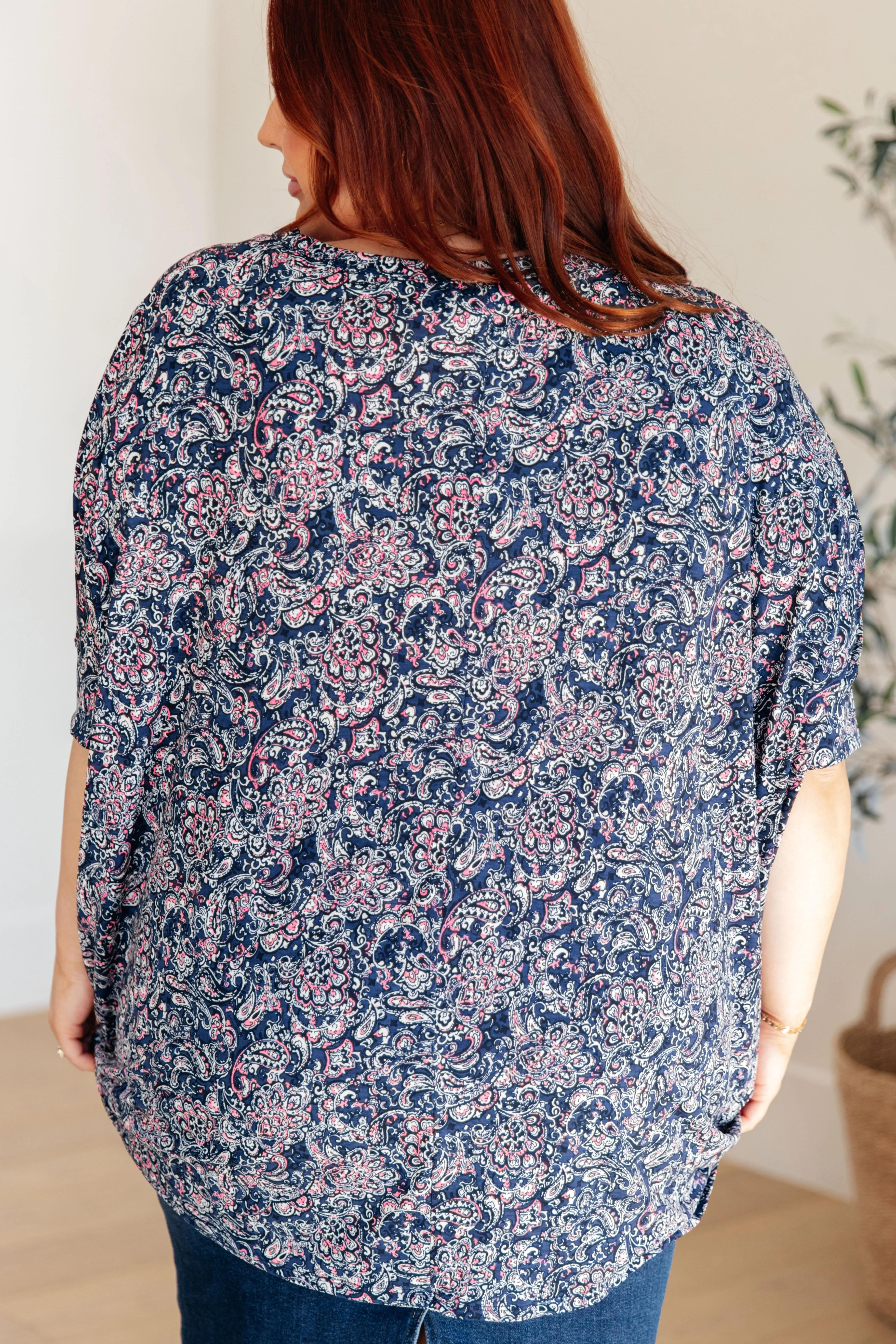 Hazel Blues® |  Essential Blouse in Navy Paisley