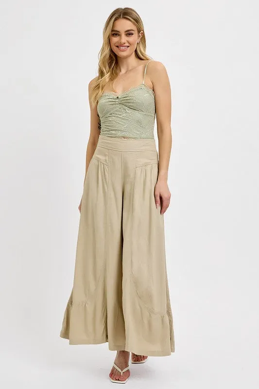 Hazel Blues® |  RISEN Shirring Detail Wide Leg Pants