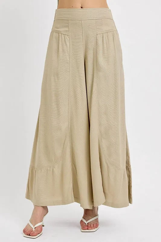 Hazel Blues® |  RISEN Shirring Detail Wide Leg Pants
