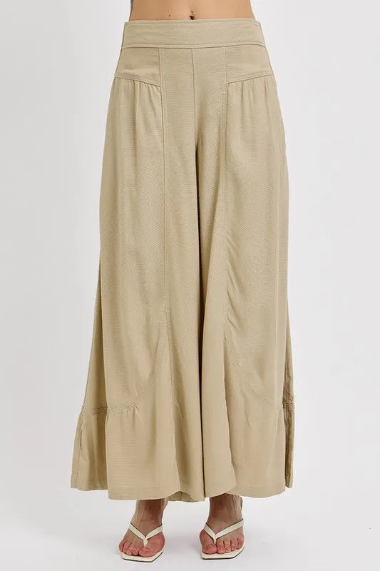 Hazel Blues® |  RISEN Shirring Detail Wide Leg Pants