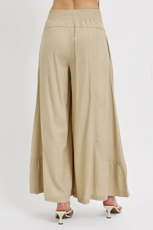 Hazel Blues® |  RISEN Shirring Detail Wide Leg Pants
