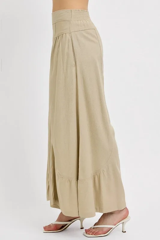 Hazel Blues® |  RISEN Shirring Detail Wide Leg Pants
