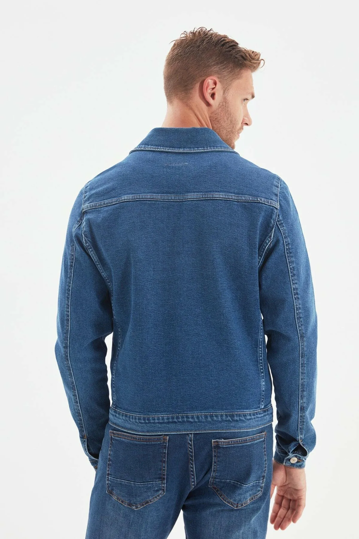 HB Mens Denim Jacket Stretchable Fine Lycra