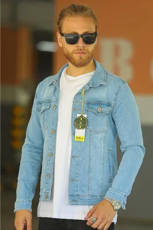 HB Mens Denim Jacket Stretchable Fine Lycra