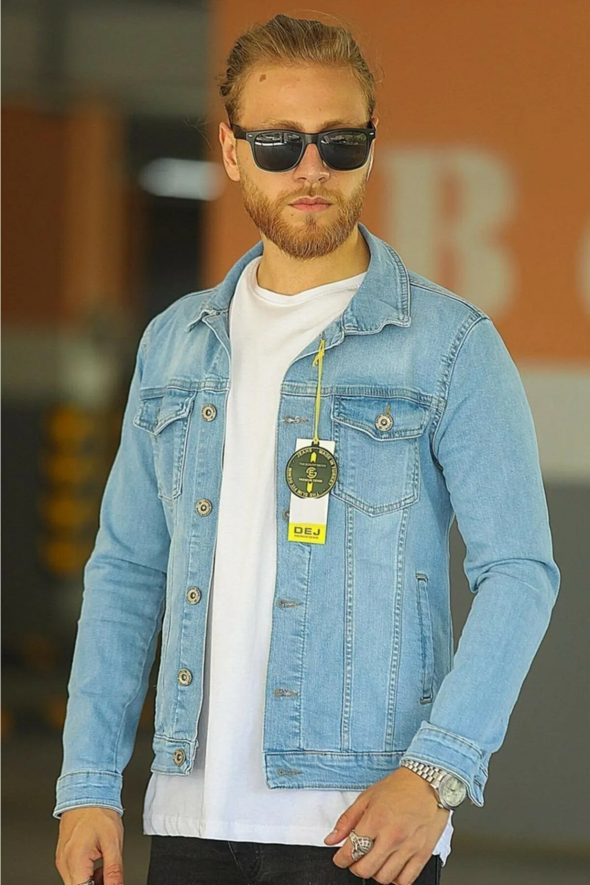 HB Mens Denim Jacket Stretchable Fine Lycra