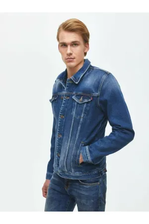 HB Mens Denim Jacket Stretchable Fine Lycra