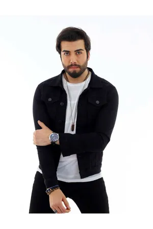 HB Mens Denim Jacket Stretchable Fine Lycra