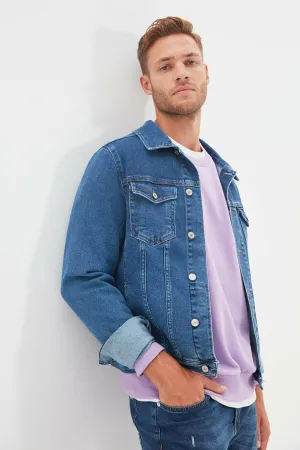 HB Mens Denim Jacket Stretchable Fine Lycra