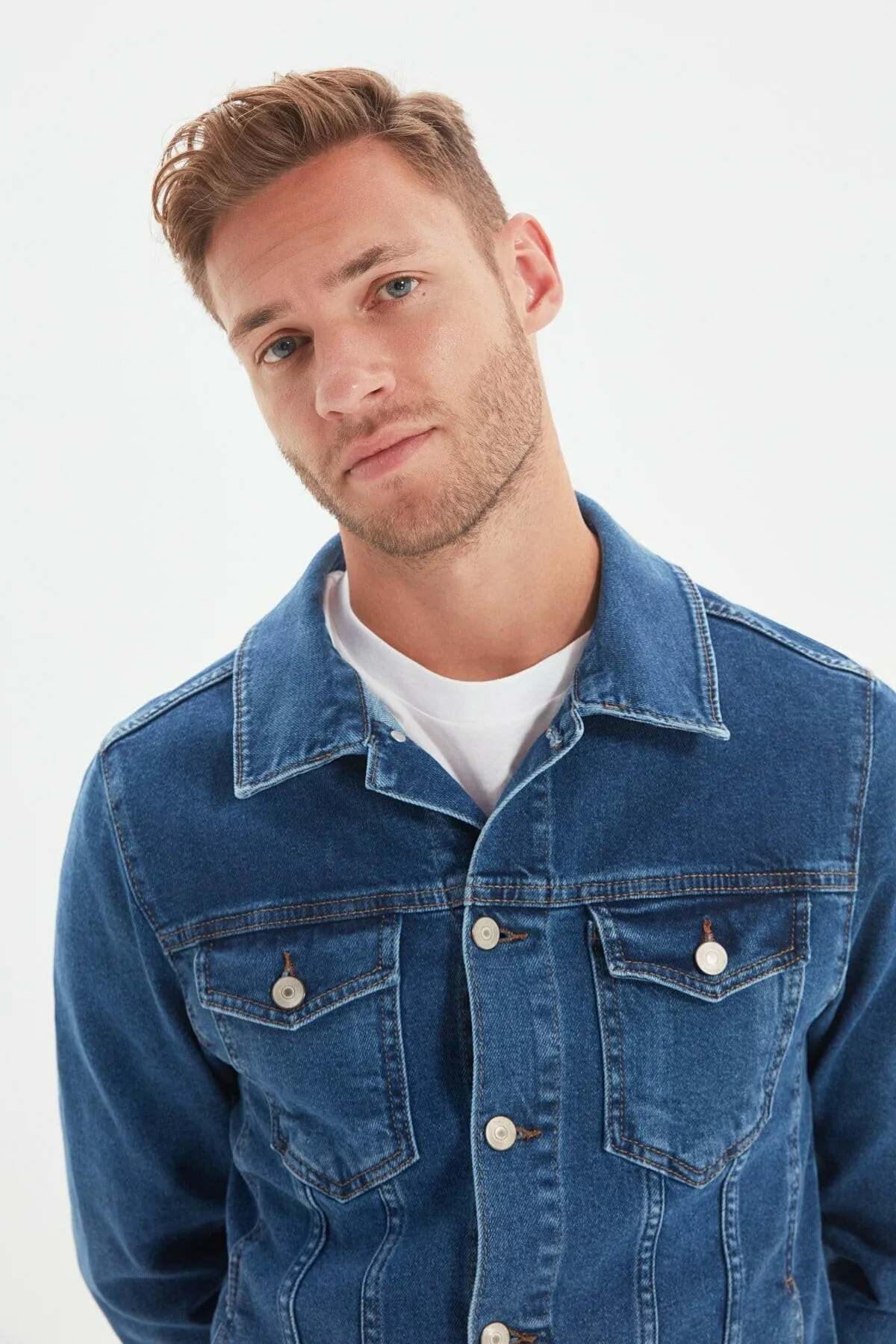 HB Mens Denim Jacket Stretchable Fine Lycra