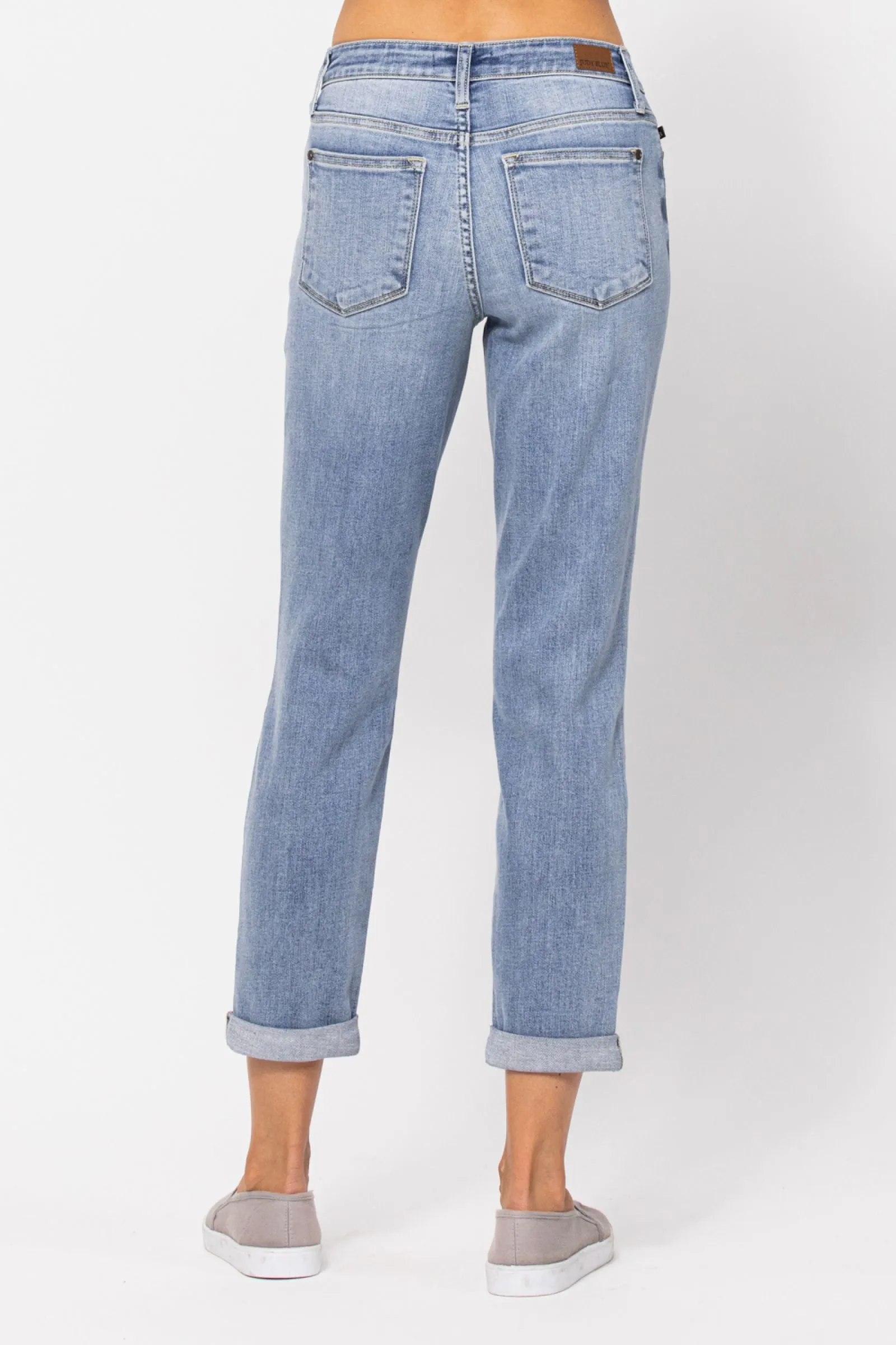 Here To Stay Bleach Wash Boyfriend Jeans