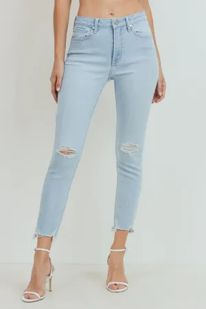 High Rise Destroyed Skinny Jean