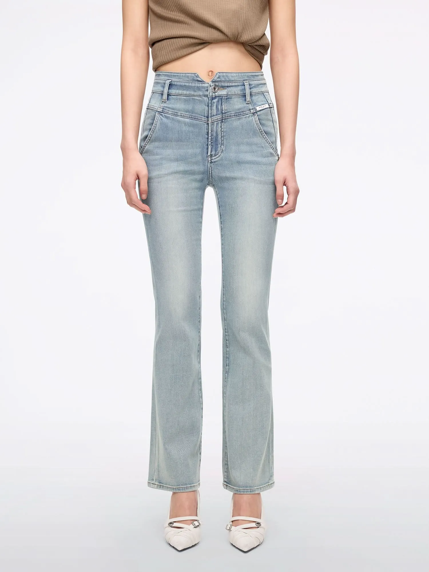 High Waisted Flare Jeans-ALICE