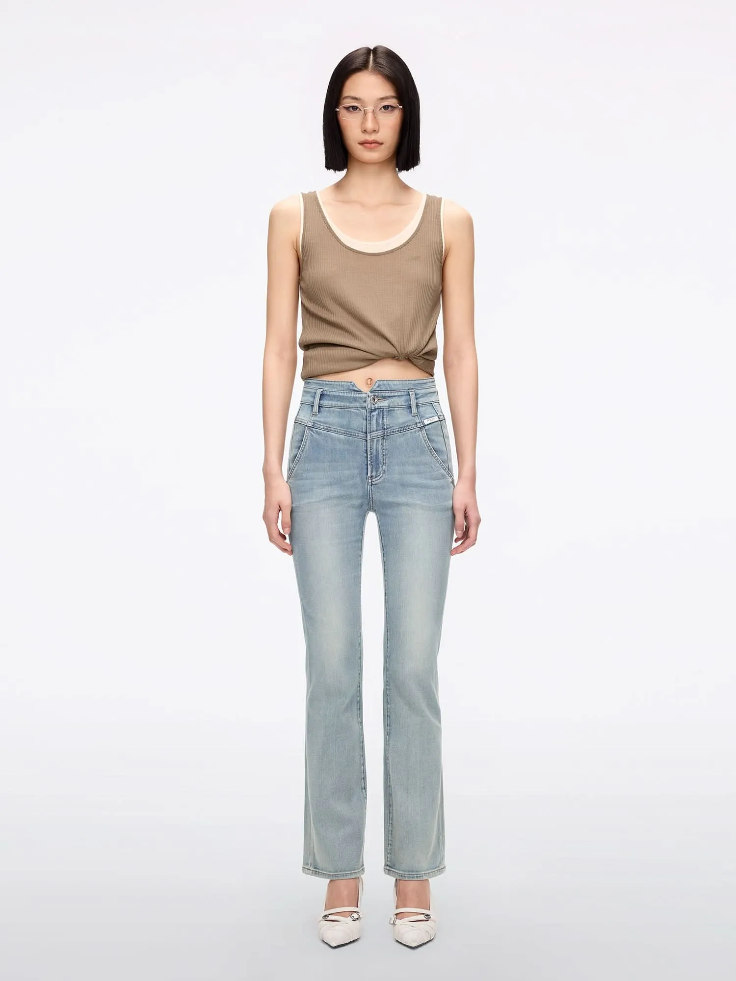High Waisted Flare Jeans-ALICE