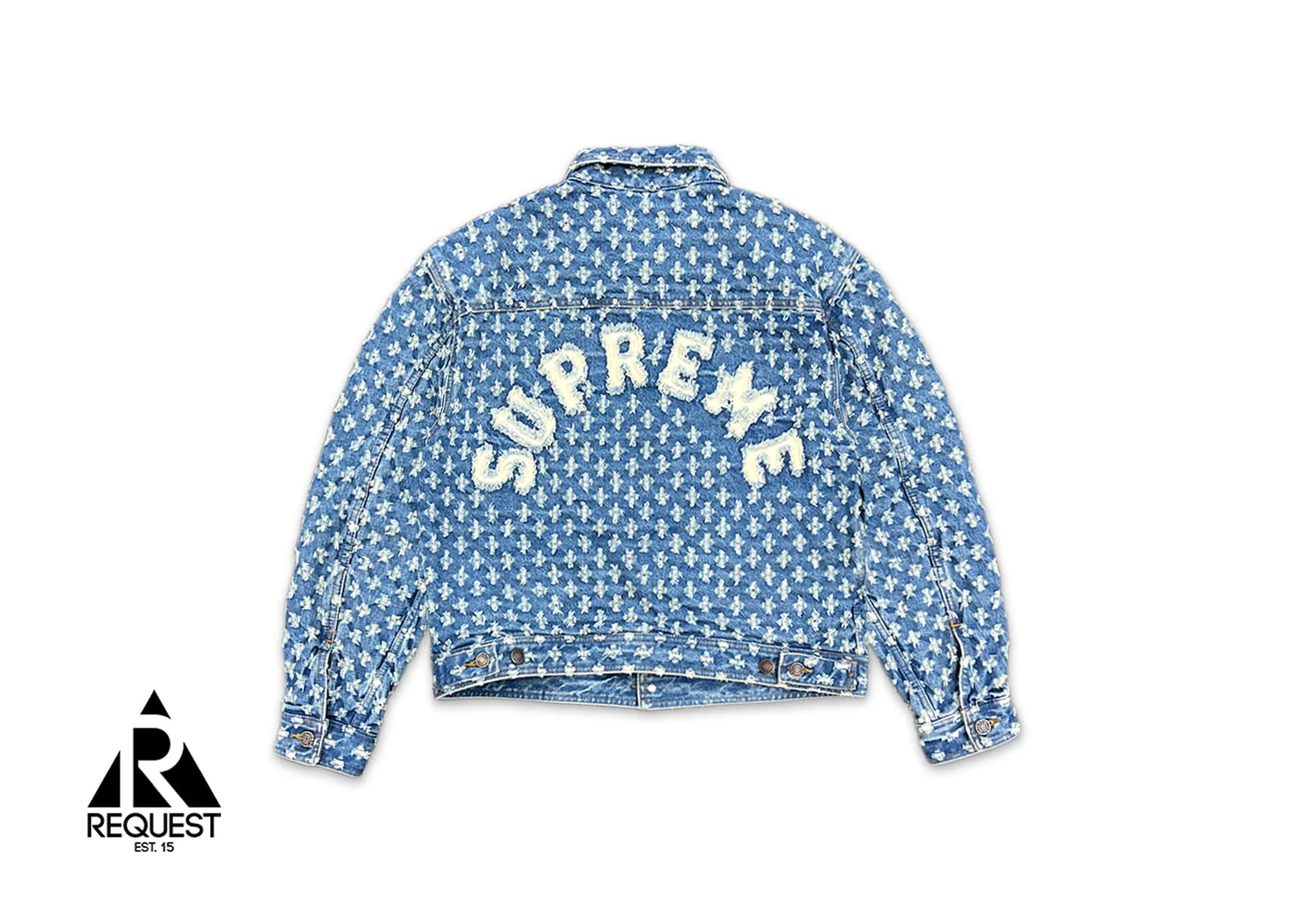 Hole Punch Denim Trucker Jacket "Blue"