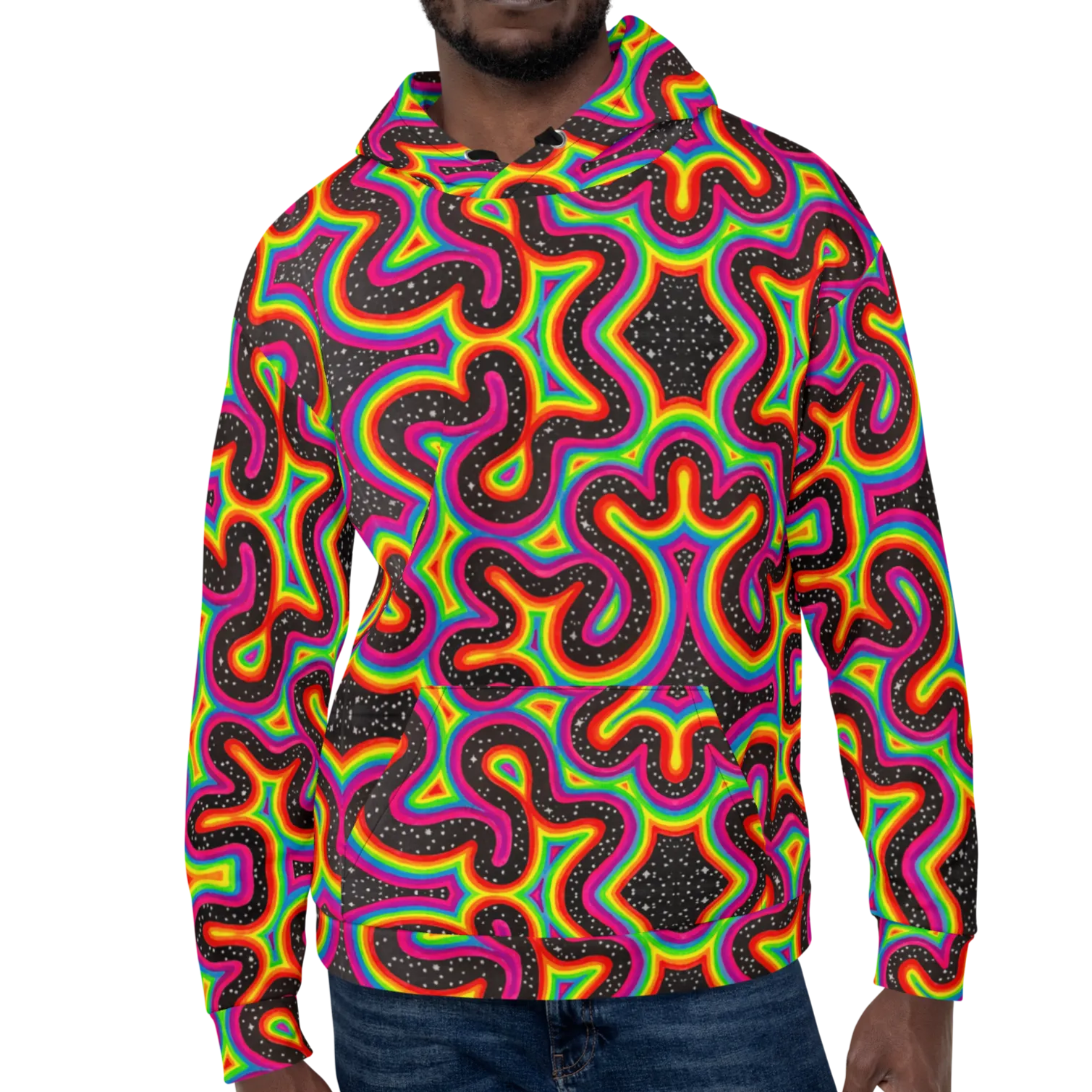 Hooded Sweatshirt- "Rainbow Rovd" Design