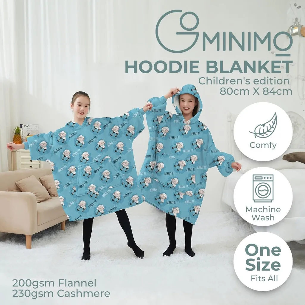Hoodie Blanket (Kids Sheep light blue )