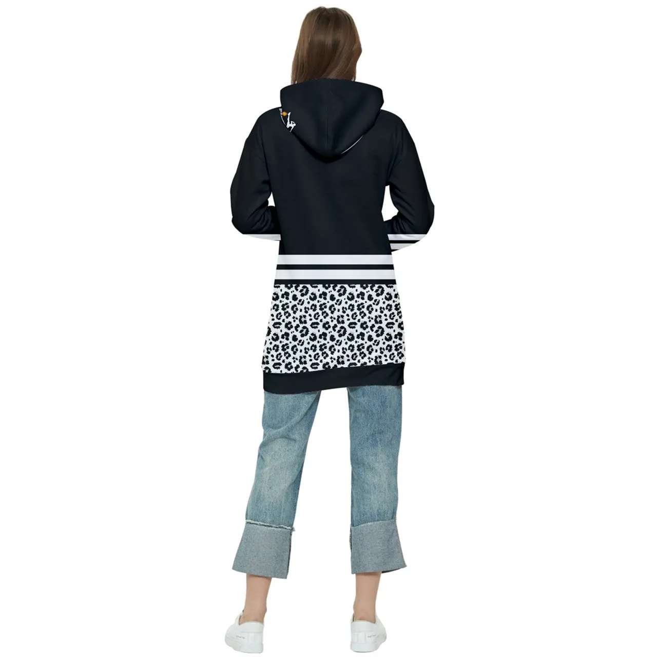Hoodie Dress (Black/White)