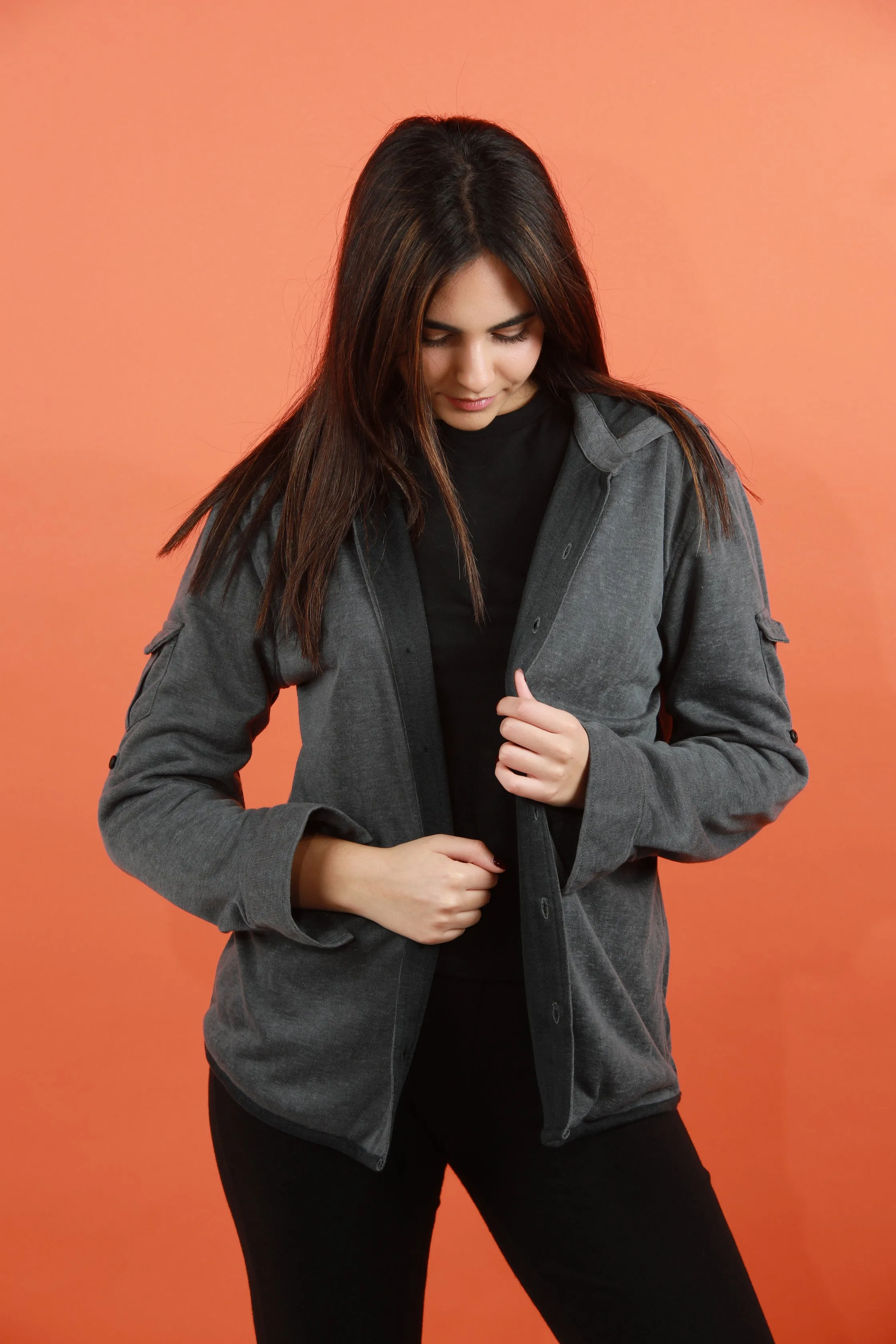 Hoodie Shirt - Light Grey
