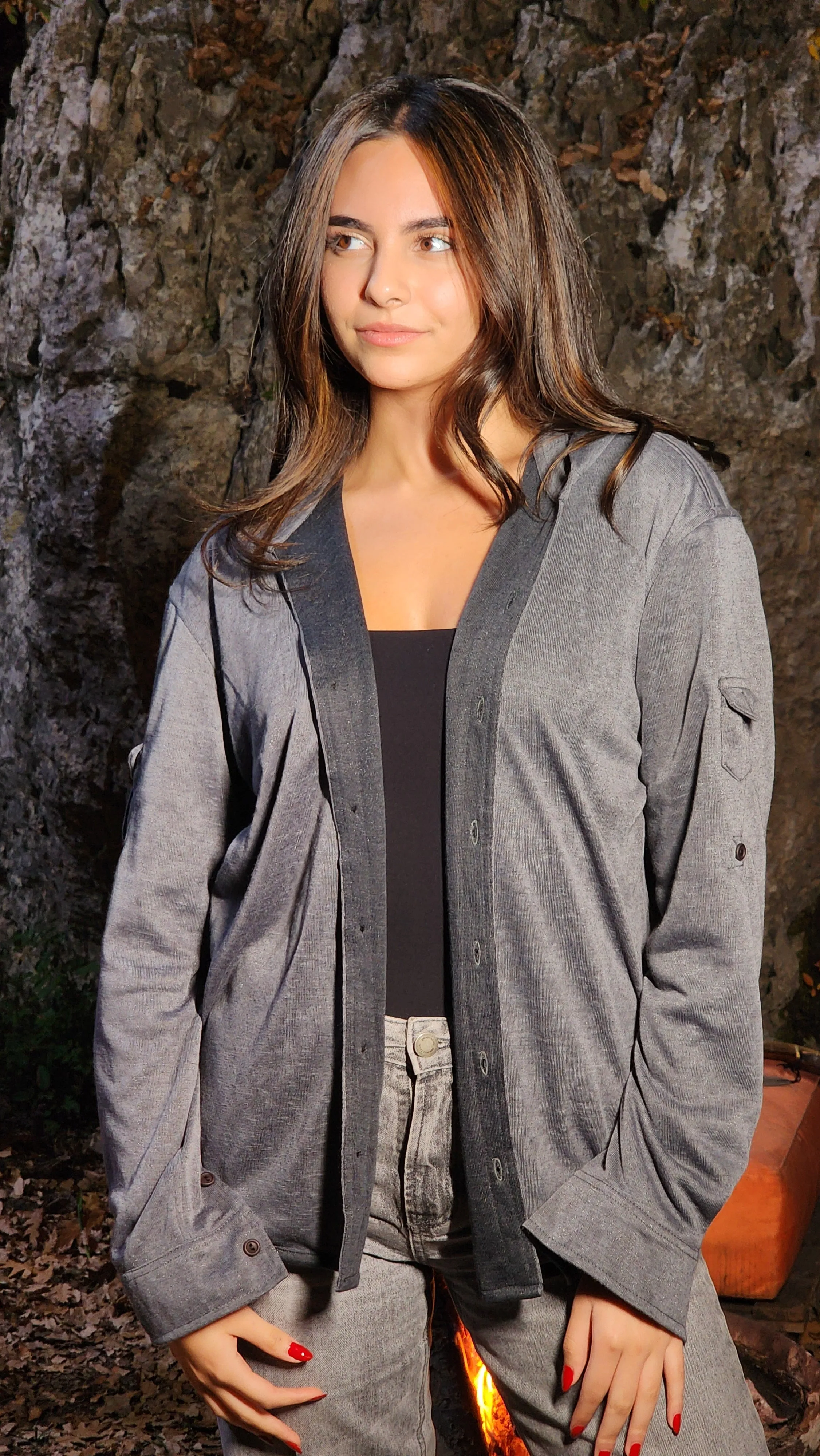 Hoodie Shirt - Light Grey