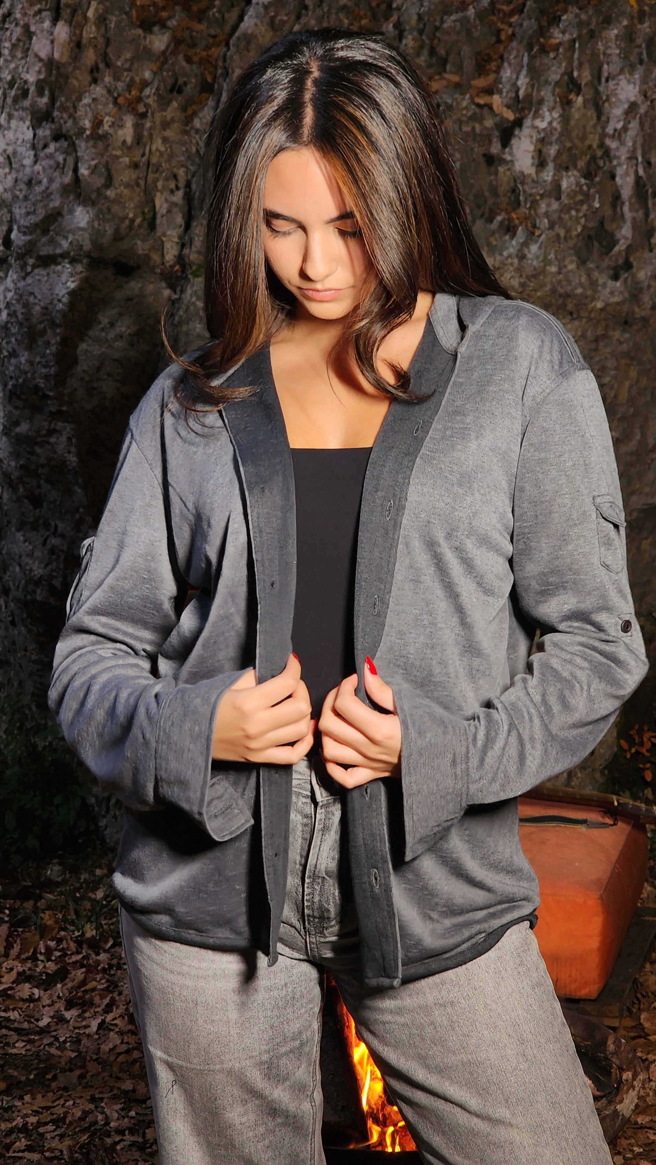 Hoodie Shirt - Light Grey