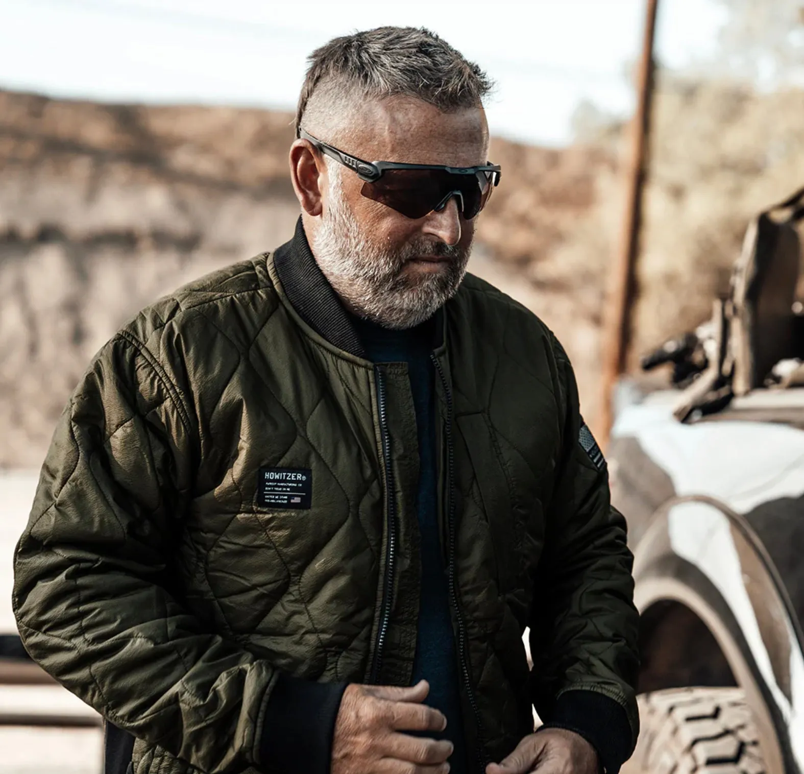 Howitzer Military Green Pilot Bomber Jacket