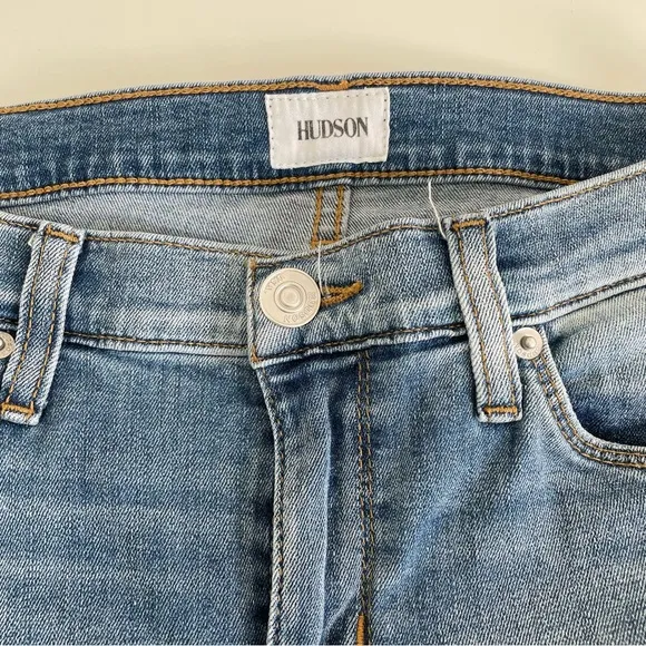 Hudson Harkin Super Skinny Cuffed Distressed Jeans Size 28