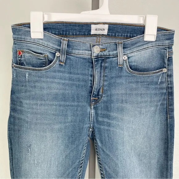 Hudson Harkin Super Skinny Cuffed Distressed Jeans Size 28