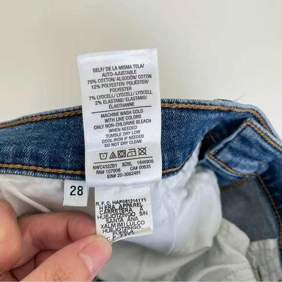 Hudson Harkin Super Skinny Cuffed Distressed Jeans Size 28