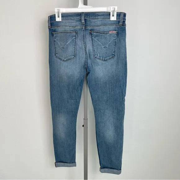 Hudson Harkin Super Skinny Cuffed Distressed Jeans Size 28