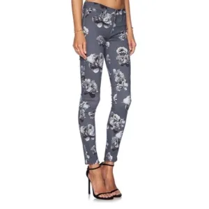 Hudson Nico Skinny Midrise Shades of Blue and Gray Floral Jeans. Women’s Sz 28
