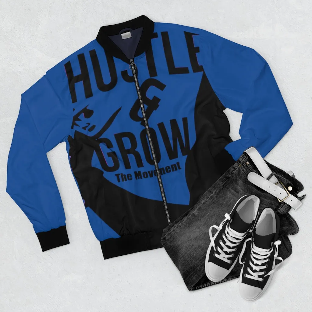 Hustle & Grow Bomber Jacket (Blue)