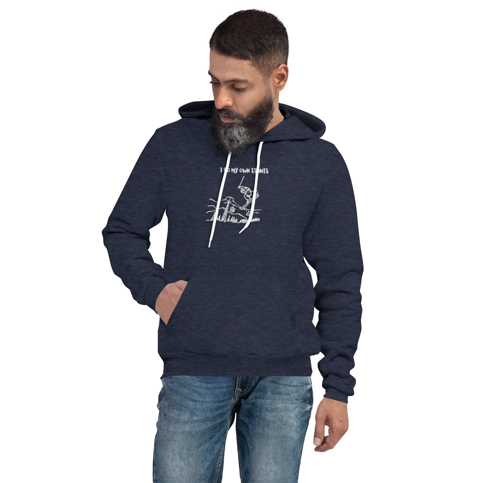 I Do My Own Stunts Embroiderd Men's Light hoodie