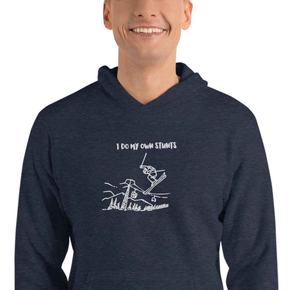 I Do My Own Stunts Embroiderd Men's Light hoodie
